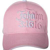 Artisan Owl John 3:16 Embroidered Cap - Christian Religious Hat with Adjustable Closure (Pink)