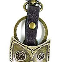 Chala Bronze Mini Metal Purse Charm, Key Fob, Animal Keychain - M605 (Owl)