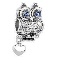 CharmSStory Pandöra Owl Charms Wisdom Lucky Bead Charm for Bracelets (Blue)