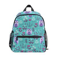 OREZI Cute Purple Owls Preschool Backpack with Chest Strap,Mini Toddler Backpack with Name Tag Dayca