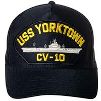 Artisan Owl United States Navy USS Yorktown CV-10 Aircraft Carrier Ship Emblem Patch Hat – Adj