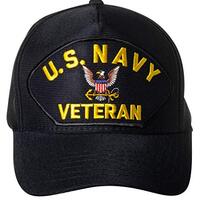 Artisan Owl United States Veteran Emblem Patch Hat – Adjustable Baseball Cap (Navy Blue)