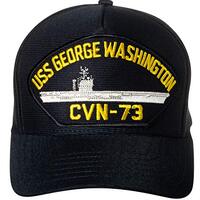 United States Navy USS George Washington CVN-73 Aircraft Carrier Ship Emblem Patch Hat Navy Blue Bas