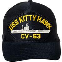Artisan Owl United States Navy USS Kitty Hawk CV-63 Supercarrier Ship Emblem Patch Hat – Adjus