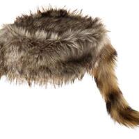 Artisan Owl Daniel Boone & Davy Crockett Style Raccoon Hat - Synthetic Cap with Real Raccoon Tai