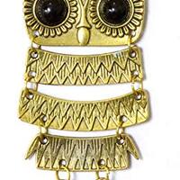 PURPLE WHALE Vintage Retro Owl Pendant Long Chain Necklace Gold-tone Antique Finish for Women and Te