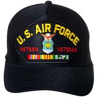 Artisan Owl United States Air Force Vietnam Veteran Emblem Patch Baseball Cap - Adjustable Hat (Navy