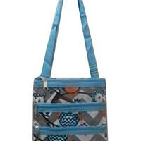 NGIL Small Hipster Crossbody Bag Collection (Chevron Owl Grey Aqua)