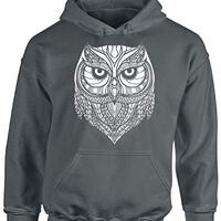 Awkward Styles Pattern Sweater Owl Unisex Hoodies Charcoal 3XL