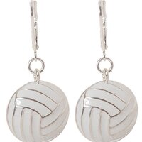 Artisan Owl - Enamel Volleyball Volley Ball Sport Dangle Earrings