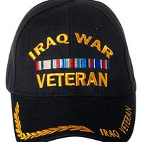 Artisan Owl US Military Iraq War Veteran Ribbon Embroidered Adjustable Baseball Cap (Black)