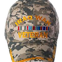 Artisan Owl US Military Iraq War Veteran Ribbon Embroidered Adjustable Baseball Cap (Camo)
