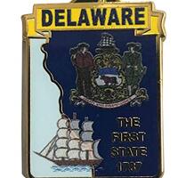 Delaware State Shaped Map Lapel Metal Pin