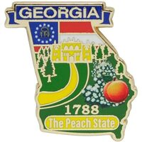 Georgia State Shaped Map Lapel Metal Pin