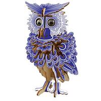 PROW® 142 Pieces Wooden 3D Owl Jigsaw Puzzles DIY Toy Set,Owl Model Home Office Living Room Deco