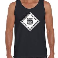 Northern Soul Night Owl Square Logo Men's Vest Tank Top (Small, Black)