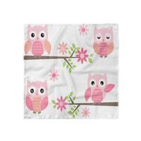Ambesonne Owl Head Scarf, Spring Floral Owls, Hair Wrap, 21" X 21"