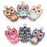 Assorted Colorful Plated Alloy Enamel Multi Style Pendant Charm for DIY Jewelry Making Necklace Bracelet Earring DIY Jewelry Accessories Charms (12pcs Owl Styles)