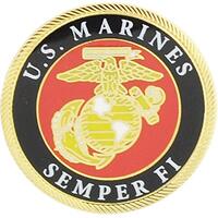 Officially Licensed United States Marine Corps Semper Fi Circular USMC 1" Lapel Pin