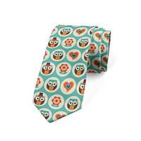 Ambesonne Men's Tie, Clothed Owls Male Female, Necktie, 3.7", Multicolor