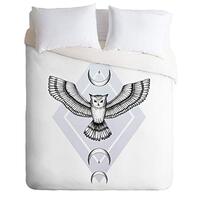 Society6 Barlena Mystic Owl Twin Duvet Cover and Pillow Sham Set, Multi