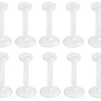 Set of 10 16GA Flesh Tone Flexible Bioflex Removable Push Top Piercing Retainers, Metal & Allerg