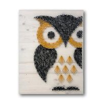 String of the Art Owl String Art Kit, American Made DIY Craft Kit for Adults, Stained Pine Wood (16&