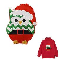 Cute-Patch 7" Cartoon Santa Irish Owl Christmas Embroidered Iron On Patch Felt Applique