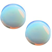 Pierced Owl Opalite Concave Double Flared Saddle Plugs, Sold as a Pair (10mm (00GA))