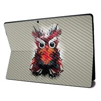 MightySkins Carbon Fiber Skin for Microsoft Surface Pro X - Owl Universe | Textured Carbon Fiber Fin