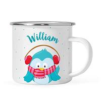 Andaz Press Personalized Name 11oz. Kids Christmas Hot Chocolate Stainless Steel Campfire Coffee Mug