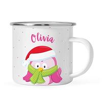 Andaz Press Personalized Name 11oz. Kids Christmas Hot Chocolate Stainless Steel Campfire Coffee Mug