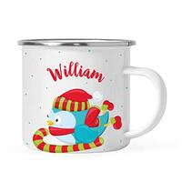 Andaz Press Personalized Name 11oz. Kids Christmas Hot Chocolate Stainless Steel Campfire Coffee Mug