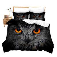 Feelyou Boys Youth Duvet Cover Set Full for Kids Teens Owl Bedding Set 3D Safari Wildlife Print Comf