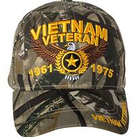 Artisan Owl Vietnam Veteran 1961-1975 Gold Eagle Logo Embroidered Cap - Adjustable Closure (Hunting 