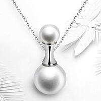 White Gold Plated Chain with Pearl Bottle Shape or Bowknot Pendant Necklace (Bottle Shape)