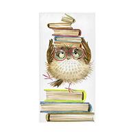 ALAZA Cartoon Owl with Glasses on Book Watercolor Soft Bath Hotel Spa Hand Gym Sport Towel 30 x 15 I