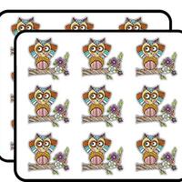 Patterned Owl 2" 18 Pack Planner Calender Scrapbooking Crafting Stickers