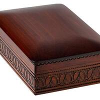 Artisan Owl Polish Handmade Large Elegant Slightly Rounded 9" Wooden Box for Keepsakes, Love Le