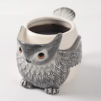 PULCHRITUDIE Owl 17oz Ceramic Coffee Tea Mug, Hand Painted