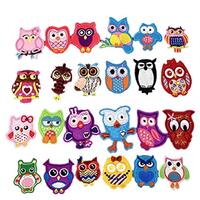24pcs Cute Patches Hat Patch Decorative Patches Stickers Iron on Patches for Jeans Owl Fashion Patch