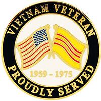 United States Military Vietnam Veteran Proudly Served Service 1" Lapel Pin