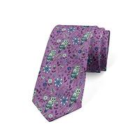 Ambesonne Garden Men's Tie, Natural Themed Beauty Bluish Dotted Owls and Plants Various Flowers