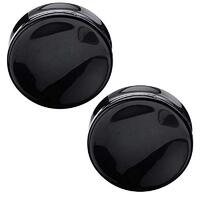 Pierced Owl Black Onyx Natural Stone Double Flared Saddle Plugs, Sold as a Pair (16mm (5/8"))