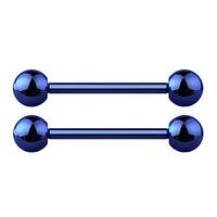 Pierced Owl 14G G23 Implant Grade Solid Titanium PVD Plated Internally Threaded Nipple Barbells, Sol