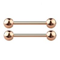 Pierced Owl 14G G23 Implant Grade Solid Titanium PVD Plated Internally Threaded Nipple Barbells, Sol