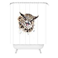 Society6 Anna Shell Winking Owl Shower Curtain, 72"x69", Brown