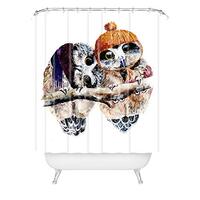 Society6 Anna Shell Winter Owls Shower Curtain, 72"x69", Brown