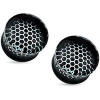 Pierced Owl Black Honeycomb Glass Double Flared Plug Gauges, Sold As Pair (6mm (2GA))