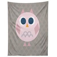 Deny Designs Geo Owl Solo Pink VY LA Tapestry, 50" x 60"